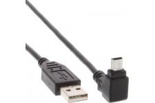 InLine® USB Type A mâle à Mini 5 broches mâle coudé à 90 ° noir 1,5m