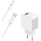 Chargeur maison 2.4A IC Smart + Câble USB A/Lightning Blanc - 100% Plastique recyclé Bigben
