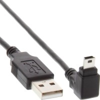 InLine® USB Type A mâle à Mini-USB mâle 5 broches coudées à 90 ° noir 2m