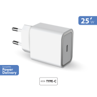 Chargeur maison USB C PD 25W Power Delivery Garanti à vie Blanc - 100% Plastique recyclé Force Power Lite