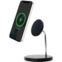 Double Chargeur induction Compatible MagSafe 15W Stand Noir Bigben
