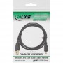 Mini câble InLine® USB 2.0 de type A mâle à Mini-B mâle 5 broches noir / or 1 m