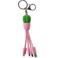 Câble 3 en 1 USB A/micro USB & USB C & Lightning 0.15m Cactus Yello Koko