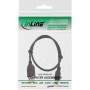 Mini câble InLine® USB 2.0, USB A mâle à mini-B mâle (5 broches), noir / or, 0,3 m