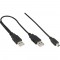 Câble USB Mini en Y, InLine®, 2x prise A à Mini-B prise (5 broches.), 3m