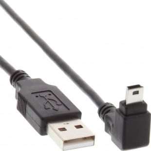 InLine® USB Type A mâle à mini-USB mâle 5 broches coudées à 90 ° noir 0.3m