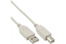 Câble USB 2.0, InLine®, A à B, beige, 2,0m