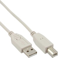 Câble USB 2.0, InLine®, A à B, beige, 5,0m