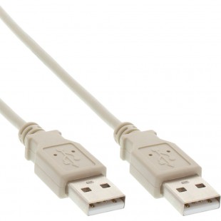 Câble USB 2.0, InLine®, A à A, beige, 2m