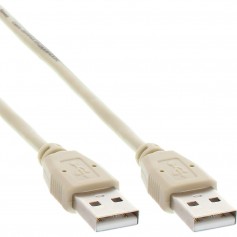 Câble USB 2.0, InLine®, A à A, beige, 5m