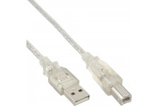 Câble USB 2.0, InLine®, A à B, transparent, 7m