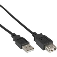 USB 2.0 Rallonge, InLine®, mâle/fem. type A, noir, 1,8m
