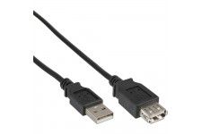 USB 2.0 Rallonge, InLine®, mâle/fem. type A, noir, 5m
