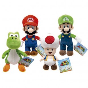 Display 12 plush toys Super Mario Bros assorted 20cm