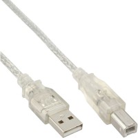 Câble USB 2.0, InLine®, A à B, transparent, 0,3m