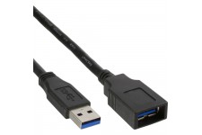 Câble InLine® USB 3.0 Type A mâle à Type A femelle noir 1m