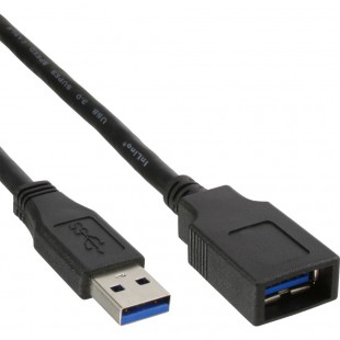 Câble InLine® USB 3.0 de type A mâle à type B femelle noir 3m