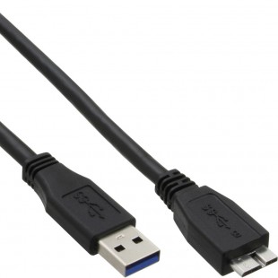 Câble InLine® USB 3.0 de type A mâle à Micro B mâle noir 1 m
