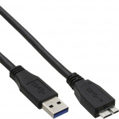 Câble InLine® USB 3.0 de type A mâle à Micro B mâle noir 1 m