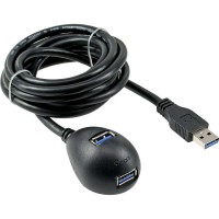 Câble InLine® USB 3.0 Type A mâle à A femelle + Alimentation avec support noir 2m