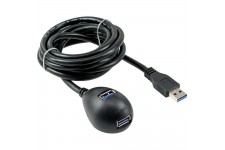 Câble InLine® USB 3.0 Type A mâle à A femelle + Alimentation avec support noir 2m