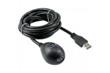 Câble InLine® USB 3.0 Type A mâle à A femelle + Alimentation avec support noir 1m