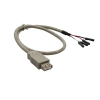 Câble adaptateur USB 2.0, InLine®, prise femelle A sur connecteur IDC, 0,4m