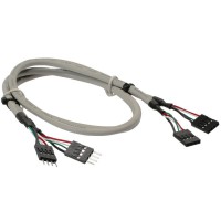 USB 2.0 Rallonge, InLine®, interne, 2x 4 broches connecteur IDC sur connecteur IDC femelle, 60cm