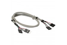USB 2.0 Rallonge, InLine®, interne, 2x 4 broches connecteur IDC sur connecteur IDC femelle, 60cm