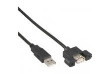 Câble adaptateur USB 2.0 InLine® Un mâle à une femelle pour un support de fente de 0,6 m