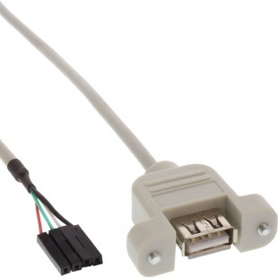 Câble adaptateur USB 2.0 InLine® USB Un connecteur femelle à tête de 40 cm