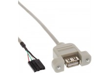 Câble adaptateur USB 2.0 InLine® USB Un connecteur femelle à tête de 40 cm