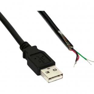 Câble InLine® USB 2.0 de type A mâle à extrémité ouverte noire 2m