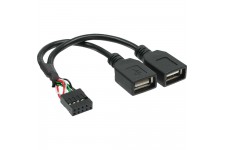 Câble adaptateur InLine® USB 2.0 interne 2x USB Une tête femelle à la carte mère