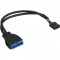 InLine® USB 2.0 à 3.0 interne En-tête USB 2.0 vers USB 3.0 interne 0,15 m