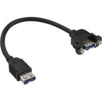 Câble adaptateur USB 3.0 InLine®, type A, femelle à connecteur de châssis, type A, 0,2 m