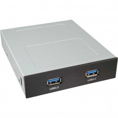 Baie 3,5 "avec panneau avant InLine® PC avec connecteur interne à 19 broches de 2 ports USB 3.0