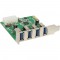Contrôleur hôte 4 ports InLine® USB 3.0 PCIe incl. Support bas profil et alimentation SATA