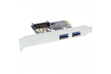 Carte contrôleur hôte USB 3.0 InLine® à 2 ports avec port d'alimentation auxiliaire SATA PCIe