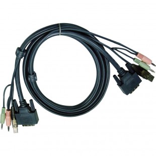 Jeu de câbles KVM Aten 2L-7D03UI, DVI (lien simple) + USB + audio, 3 m