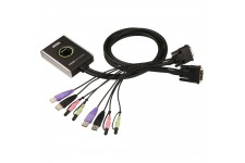 KVM Commutateur, ATEN, 2 x, CS682, DVI, USB, Audio, câblage intégré