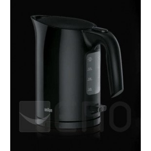 Braun WK 3110 BK Bouilloire | Capacité 1,7 l | 3000 W | Système de cuisson rapide | Filtre anti-calcaire amovible | Grand indicateur de niveau d'eau | Sans BPA | Noir