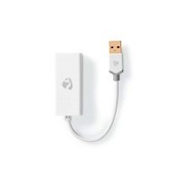Adaptateur USB-A | USB 3.2 Gen 1 | USB-A Mâle | RJ45 Femelle | 1 Gbps | 0.20 m | Rond | Plaqué or | PVC | Blanc | Boîte
