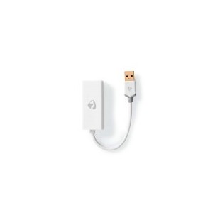 Adaptateur USB-A | USB 3.2 Gen 1 | USB-A Mâle | RJ45 Femelle | 1 Gbps | 0.20 m | Rond | Plaqué or | PVC | Blanc | Boîte