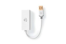 Adaptateur USB-A | USB 3.2 Gen 1 | USB-A Mâle | RJ45 Femelle | 1 Gbps | 0.20 m | Rond | Plaqué or | PVC | Blanc | Boîte