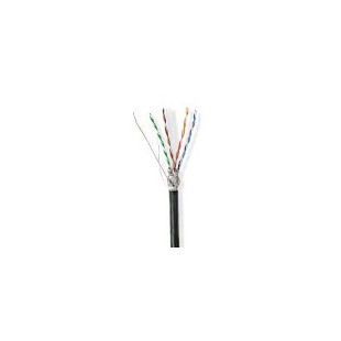 Réseau Câble Rouleau | CAT6 | Solide | S/FTP | CCA | 100.0 m | Dehors | Rond | PE | Noir | Boîte