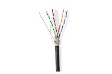 Réseau Câble Rouleau | CAT6 | Solide | S/FTP | CCA | 100.0 m | Dehors | Rond | PE | Noir | Boîte