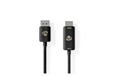 adaptateur DisplayPort | DisplayPort Mâle | HDMI™ Connecteur | 8K@30Hz | Plaqué nickel | Droit | 1.80 m | Rond | TPE | Noir | En