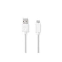 Câble USB | USB 2.0 | USB-A Mâle | USB-C™ Mâle | 60 W | 480 Mbps | Plaqué nickel | 1.00 m | Rond | PVC | Blanc | Boîte