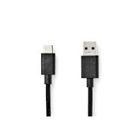 Câble USB | USB 3.2 Gen 1 | USB-A Mâle | USB-C™ Mâle | 60 W | 5 Gbps | Plaqué nickel | 1.00 m | Rond | PVC | Noir | Boîte